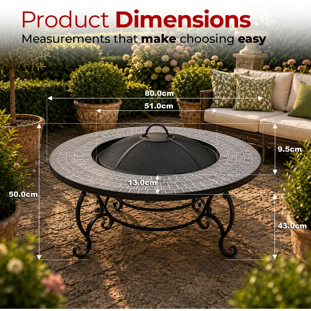 Centurion Supports Fireology Ginessa Charcoal and Cloud Grey 4 in 1 Fire Pit Image 9