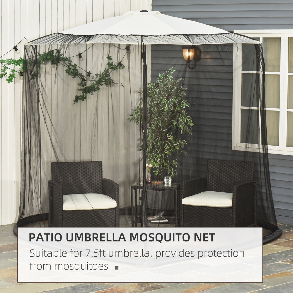 Outsunny Umbrella Table Insect Net Screen with Zipped Door 2.3m Image 6
