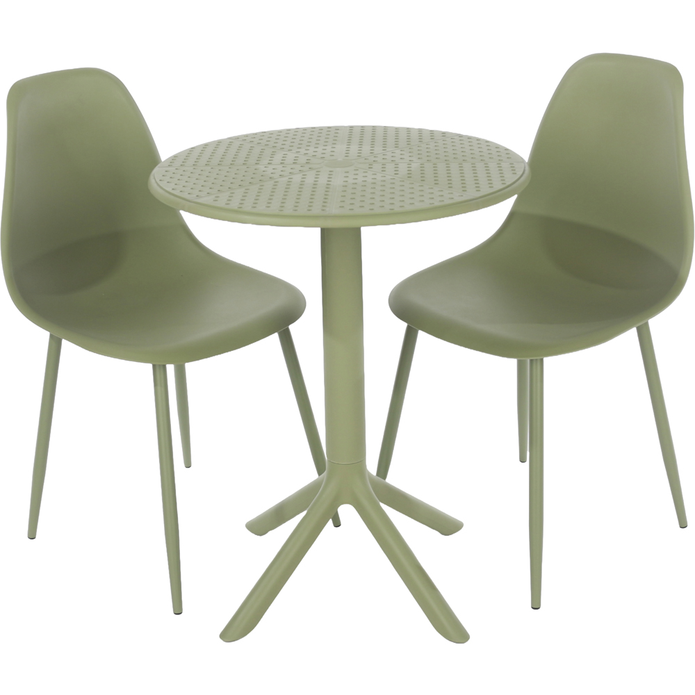 Core Products Rimini Cala 2 Seater Moss Green Bistro Table Set Image 6
