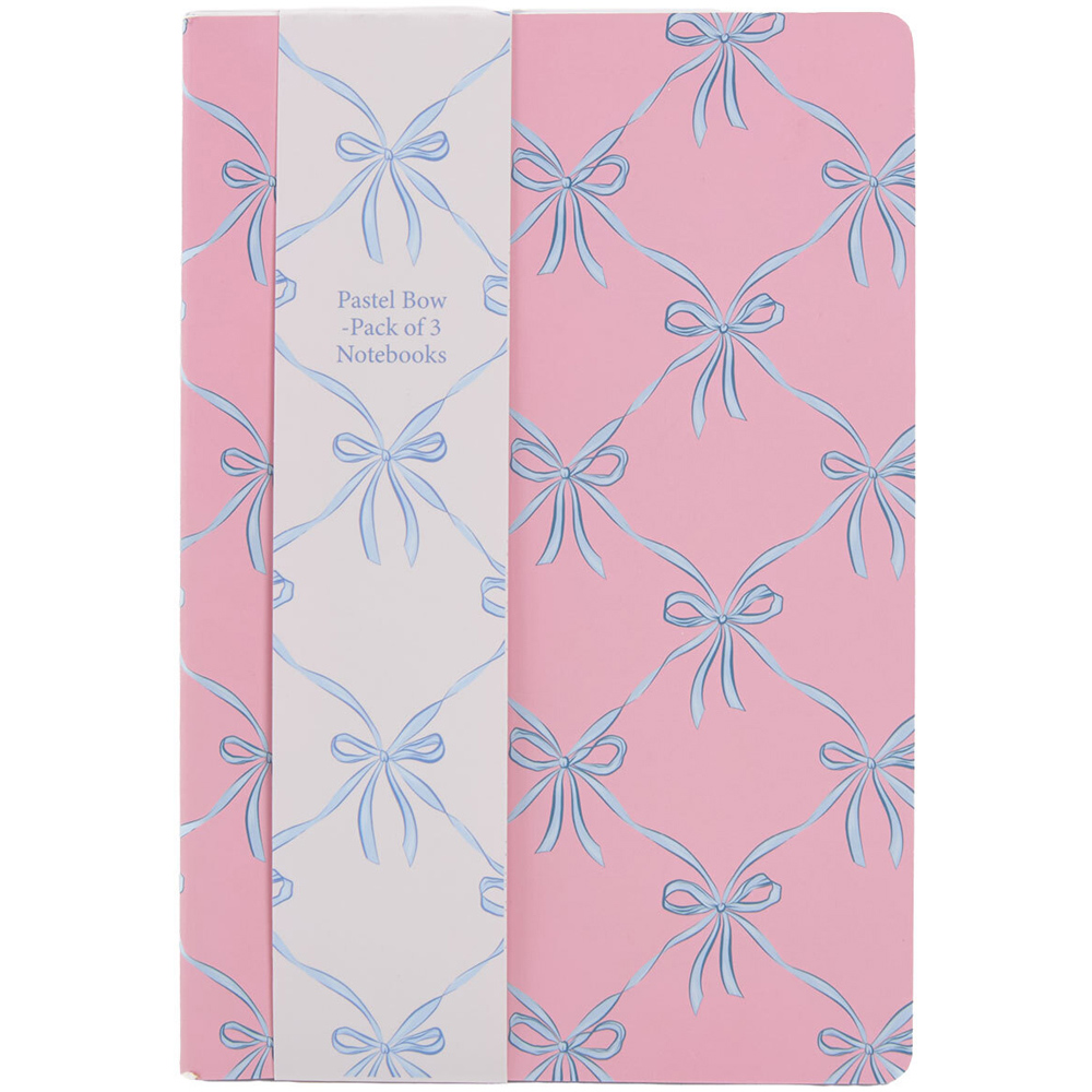 Pack of 3 Pastel Bow Notebooks Image 2