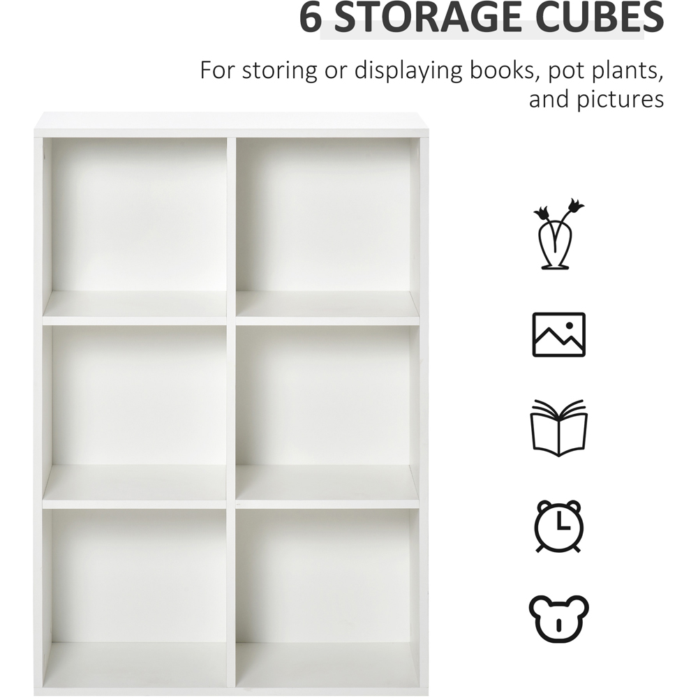Portland 6 Storage Shelf White Bookcase Image 6