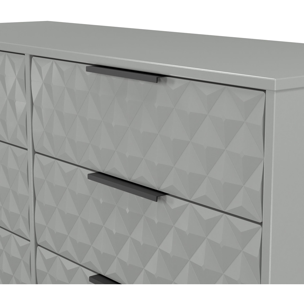 Crowndale Harlequin 6 Drawer Dusk Grey Wide Chest of Drawers Ready Assembled Image 5