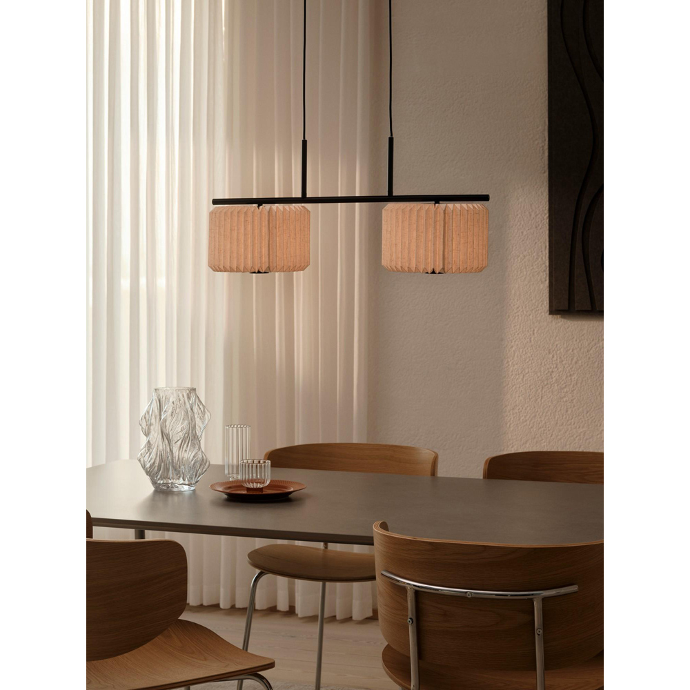 Nordlux Vivienne Dual Black Pleated Pendant Light Image 2