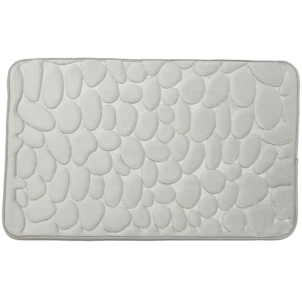 Pebble Bath and Pedestal Mat Set - Silver Image 1