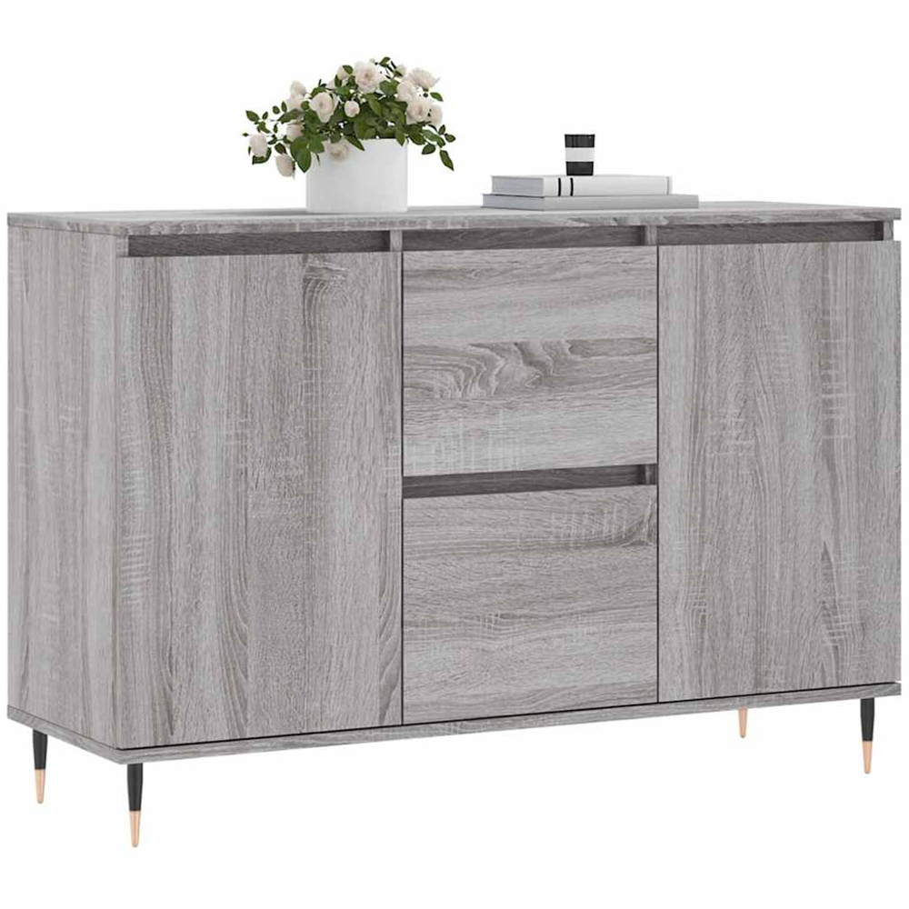 vidaXL 2 Door 2 Drawer Grey Sonoma Sideboard Image 3