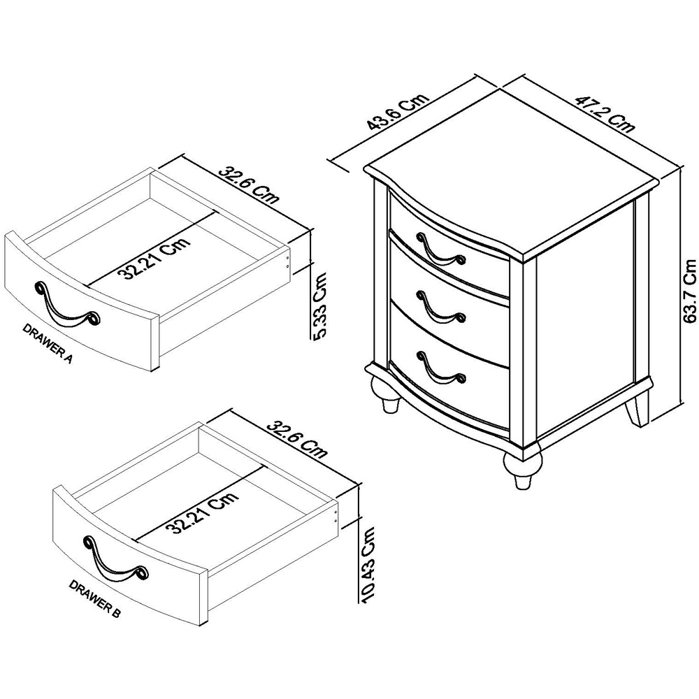 Bentley Designs Montreux 3 Drawer Grey Washed Oak and Soft Grey Nightstand Image 8