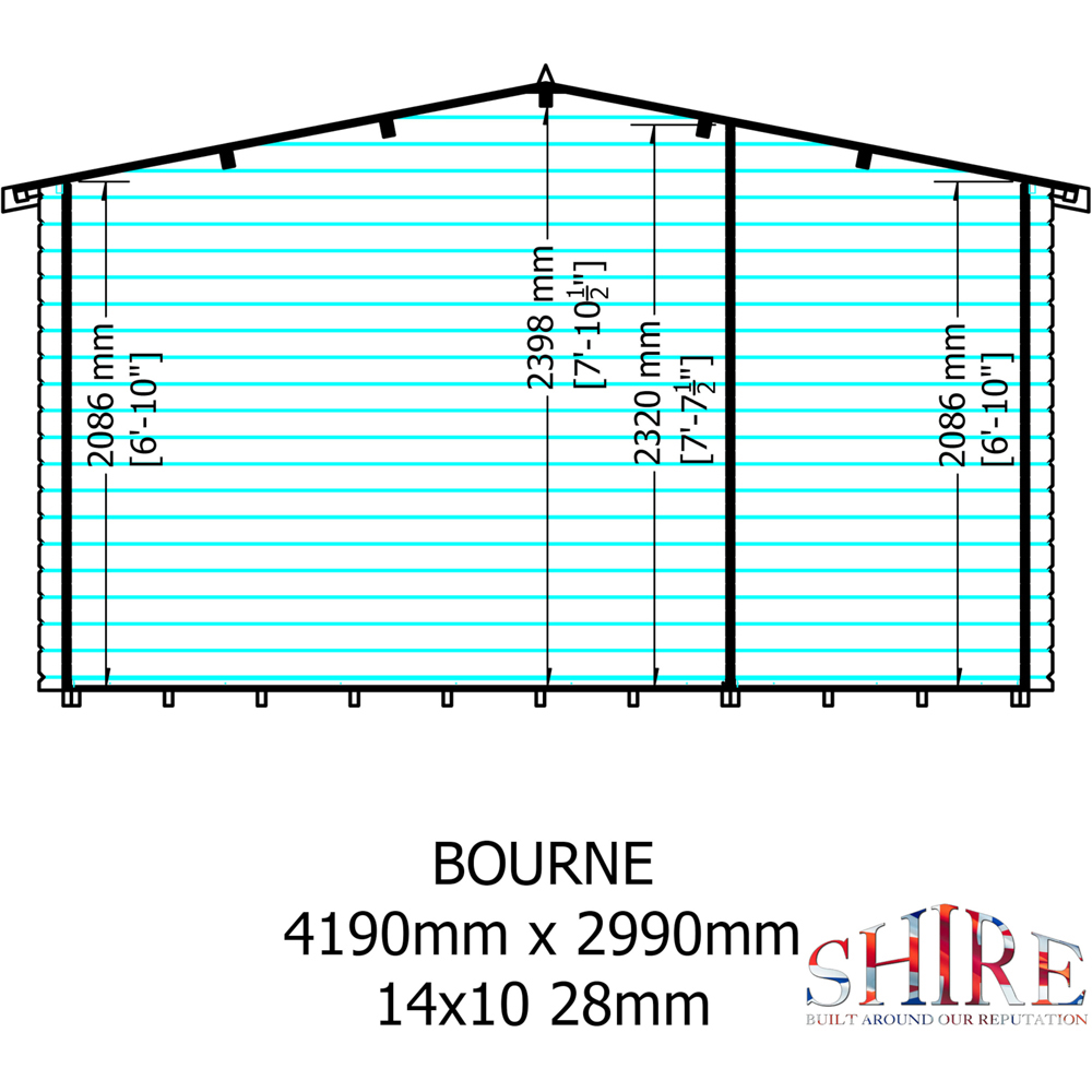 Shire Bourne 14 x 10ft Dual-Purpose Apex Garden Log Cabin with Integral Storage Image 7