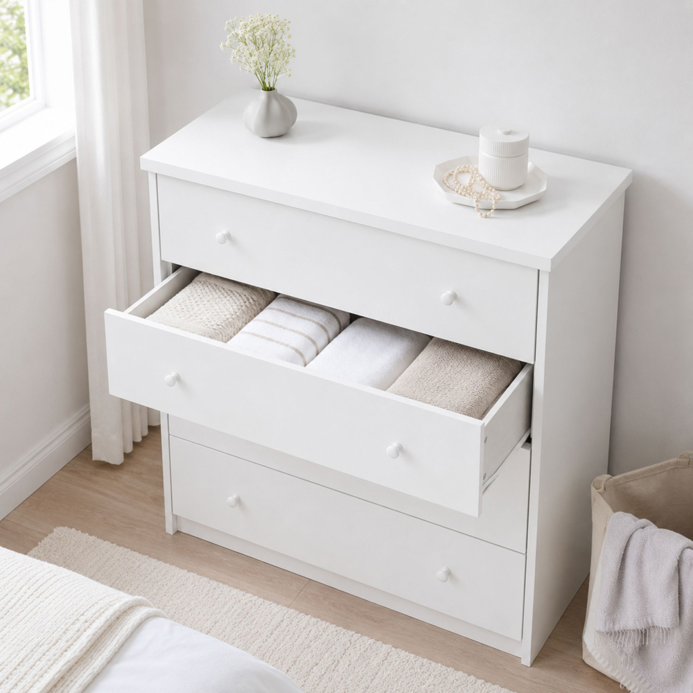 Core Products Erin 4 Drawer White Finish Chest of Drawers  Image 4