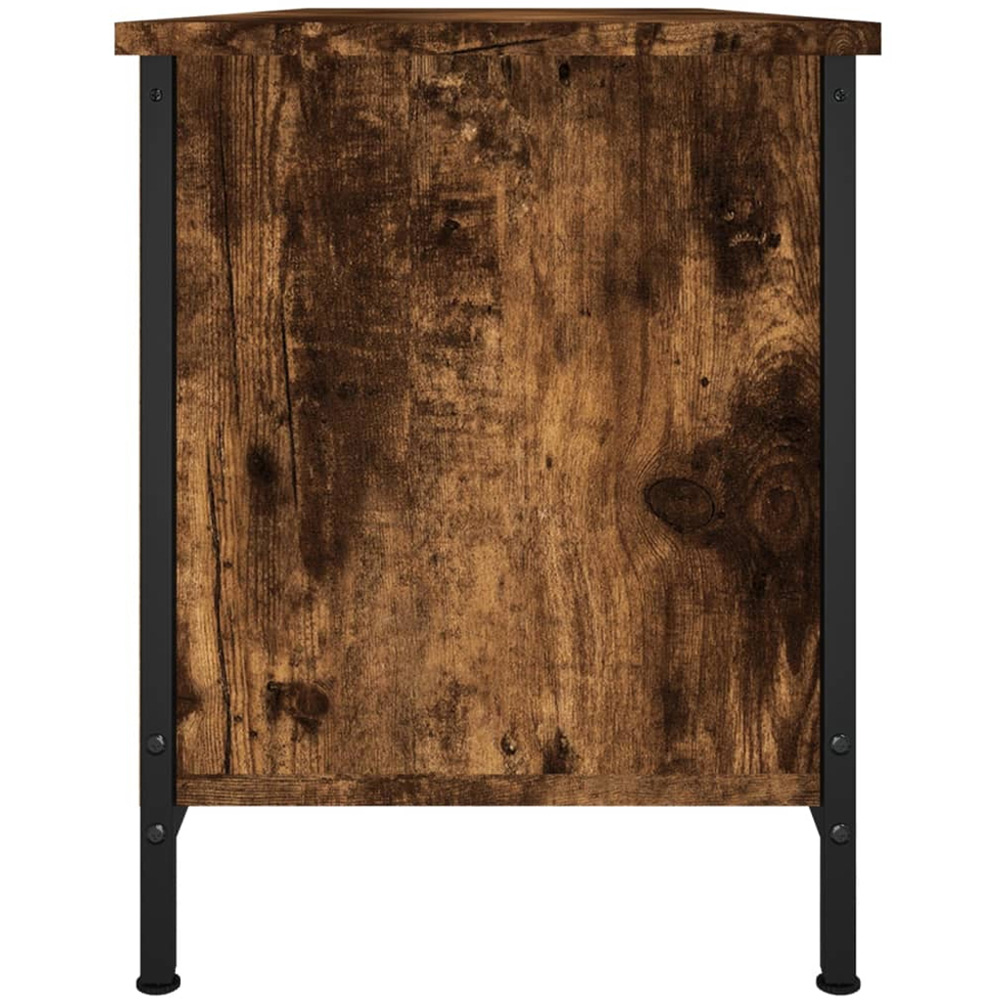 vidaXL 2 Door Smoked Oak TV Cabinet with Metal Stand Image 7