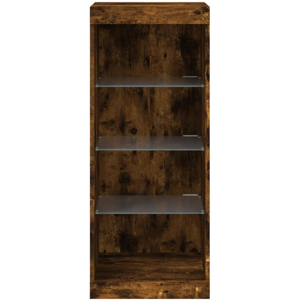 vidaXL 4 Shelf Smoked Oak LED Sideboard Image 4