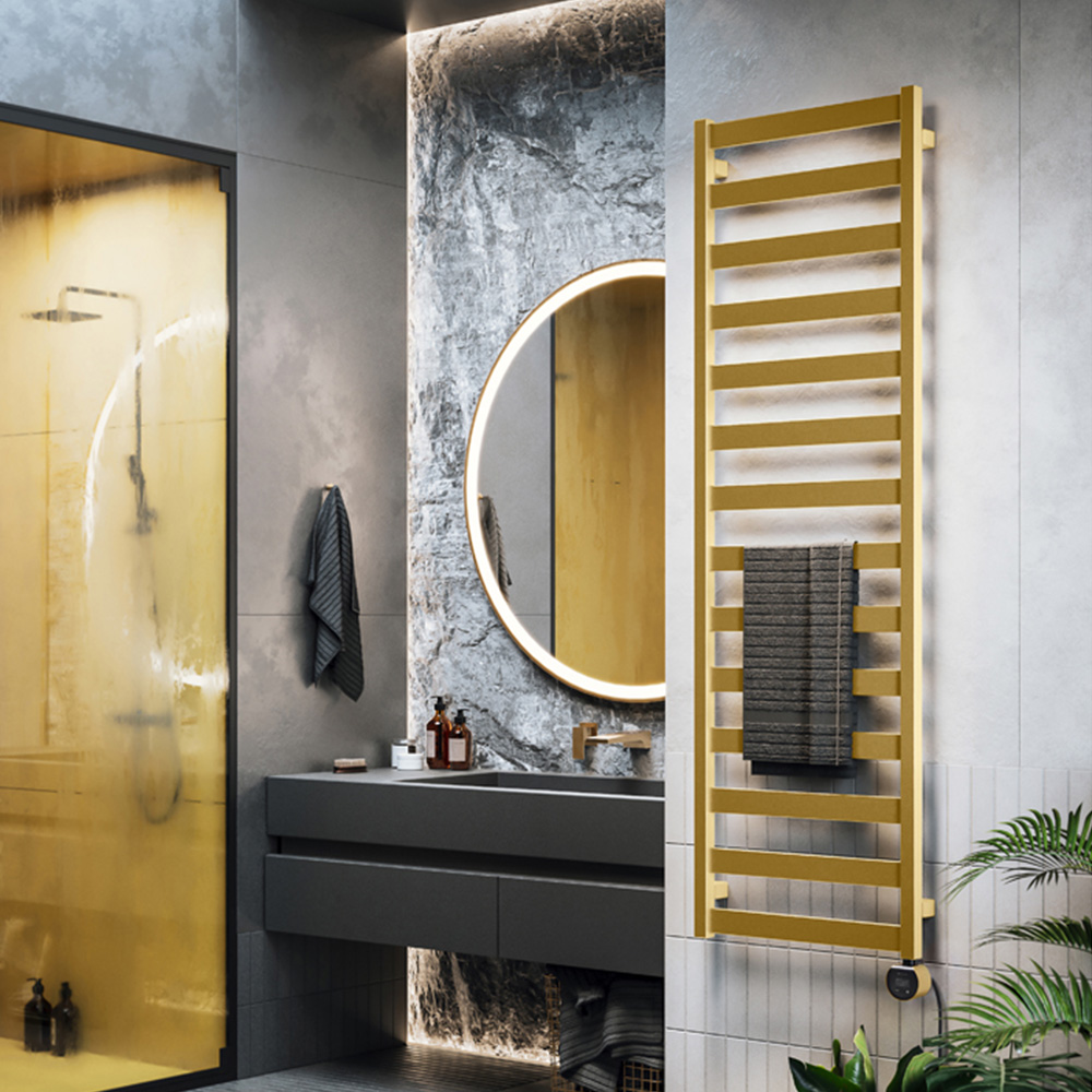 Terma Vivo Brass Electric Towel Rail with VEO Element Controller 1630 x 500mm Image 2