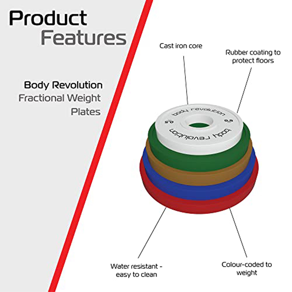 Body Revolution Fractional Bumper Plates 1kg 2 Pack Image 4