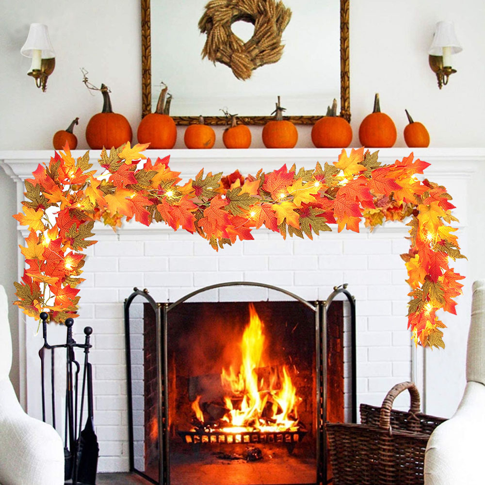 Living and Home LED Garland with Maple Leaves 200cm Image 7