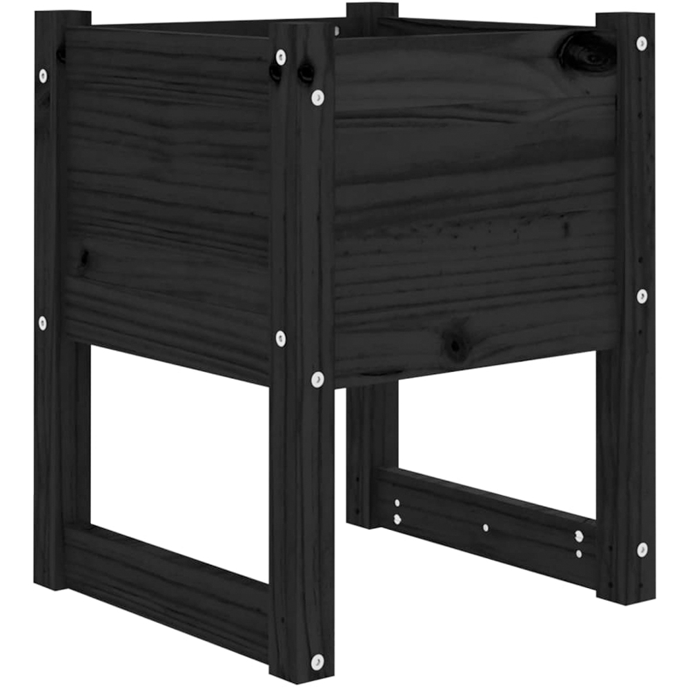 vidaXL Black Pine Wood Garden Planter 52.5 x 40 x 40cm 2 Pack Image 3