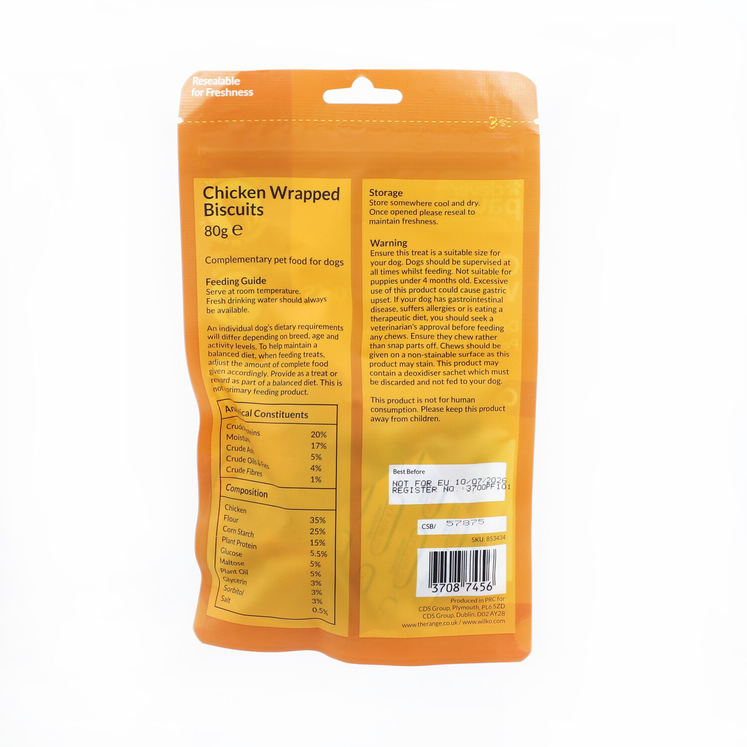 Clever Paws Chicken Wrapped Biscuits Dog Treat 80g Image 2