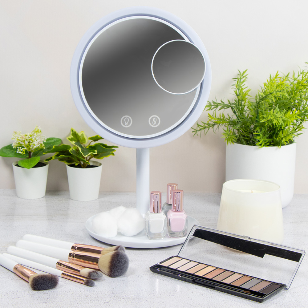 Bauer Professional White LED Mirror with Fan and Tray Image 2