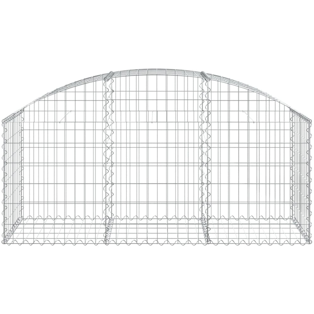 vidaXL Silver Galvanised Iron Arched Gabion Basket 150 x 50 x 60/80cm Image 2