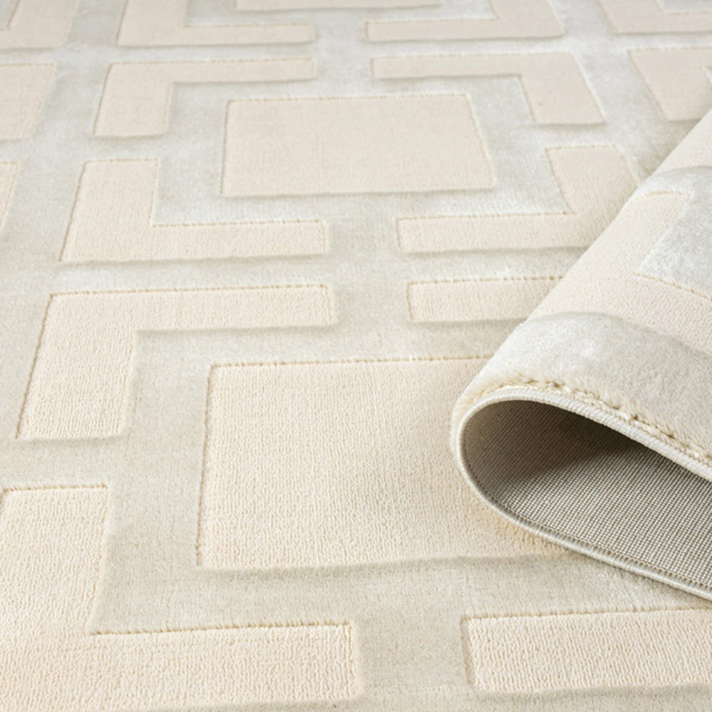 Desire Rugs Vellure Cream Metallic Sheen Maze Design Rug 200 x 290cm Image 4