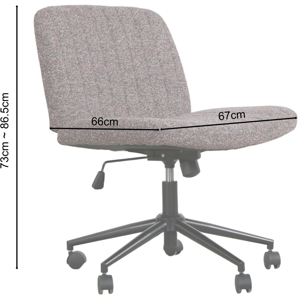 HGD BAO BUN Reddish Brown Tweed Fabric Height Adjustable Swivel Office Chair Image 9