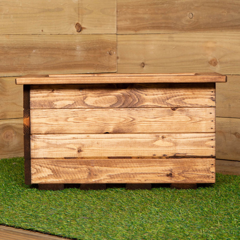 Samuel Alexander Hand Made Rustic Wooden Small Garden Trough 56 x 34cm Image 2