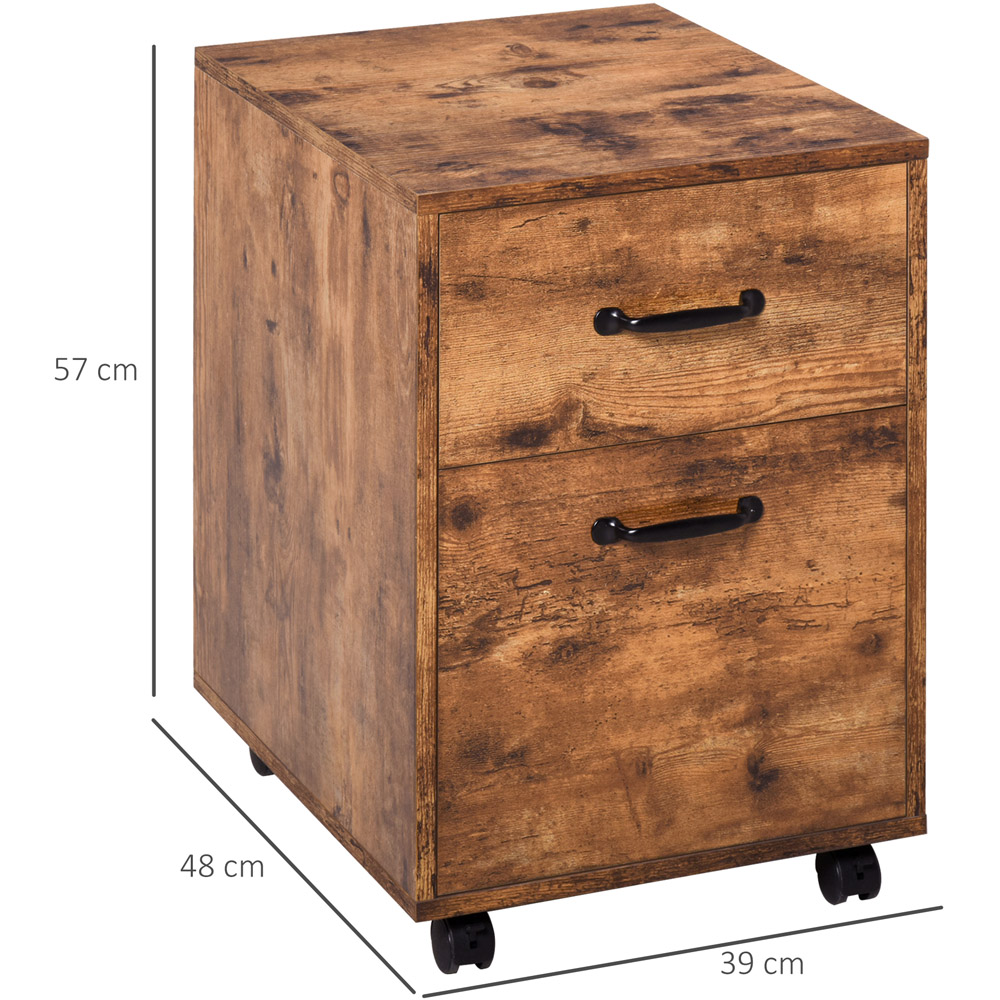 Vinsetto Brown 2-Tier Filing Cabinet Image 6