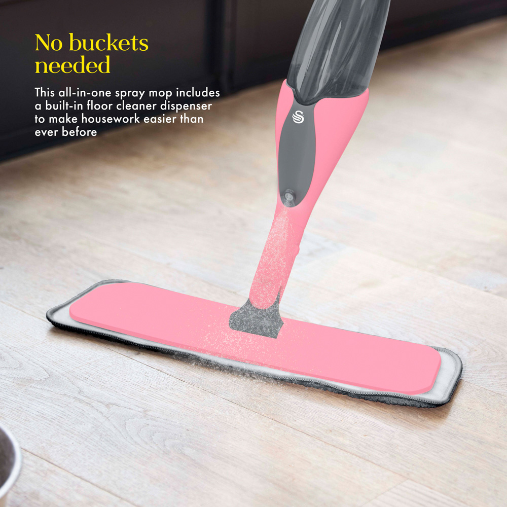 Swan Lynsey 2-in-1 Pink Microfibre Spray Mop Image 6