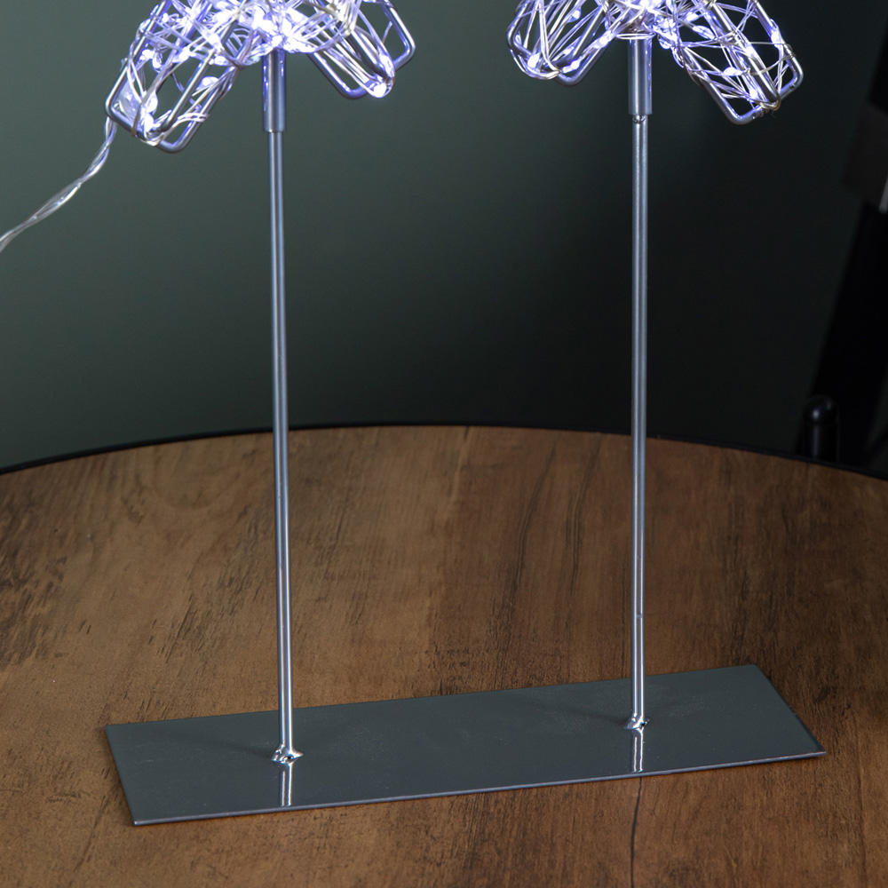 Samuel Alexander 720 White LED Light-Up Twinkling Silver Christmas Snowflake with Metal Stand 45cm Image 5
