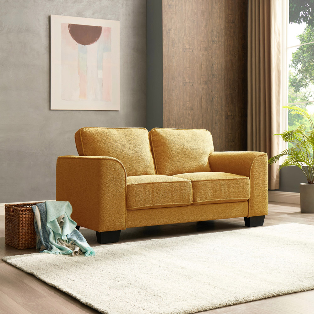 Home Detail Jada 2 Seater Mustard Boucle Sofa Image 8