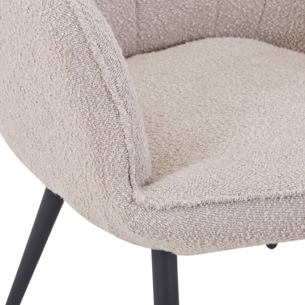 Paris Boucle Light Brown Armchair and Footstool Set Image 6