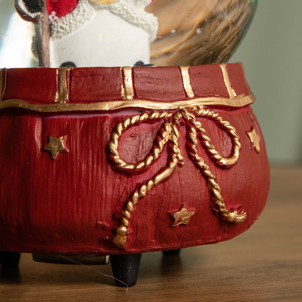 Samuel Alexander Red Musical Snow Sphere with Snowman Scene Christmas Decoration Image 4