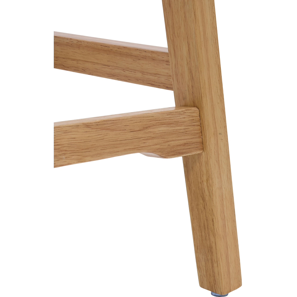 Living and Home Beige Chenille Wooden Base Bar Stool Set of 2 Image 3