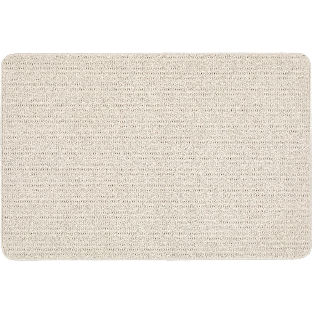 My Mat Ivory Sculptured Waffle Texture Washable Rug 80 x 120cm Image 1