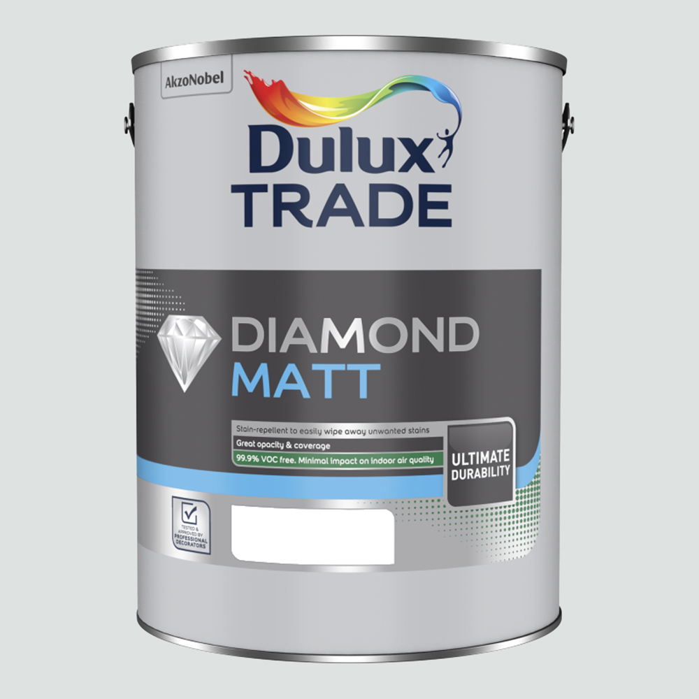 Dulux Trade Cornflower White Walls and Ceilings Diamond Matt Paint 5L Image 2