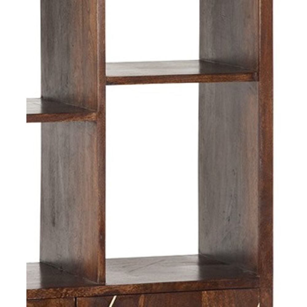 Brooklyn Ozella 2 Door 5 Shelf Dark Gold Large Bookcase Image 5