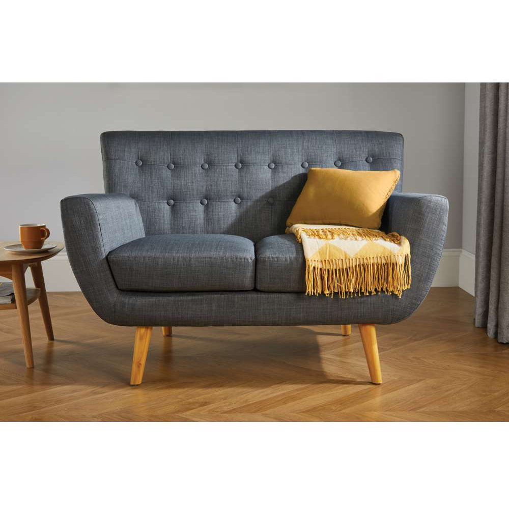 Loft 2 Seater Grey Fabric Sofa Image 7