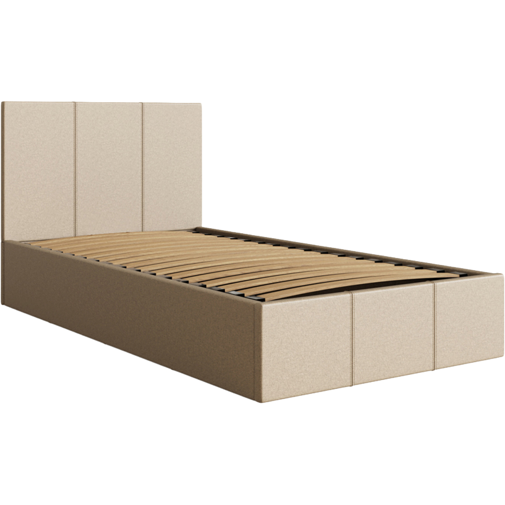 GFW Single Natural Fabric Ottoman Bed Image 2