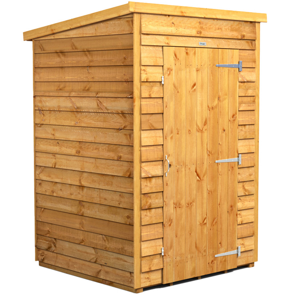 Power 4 x 4ft Overlap Pent Windowless Garden Shed Image 1