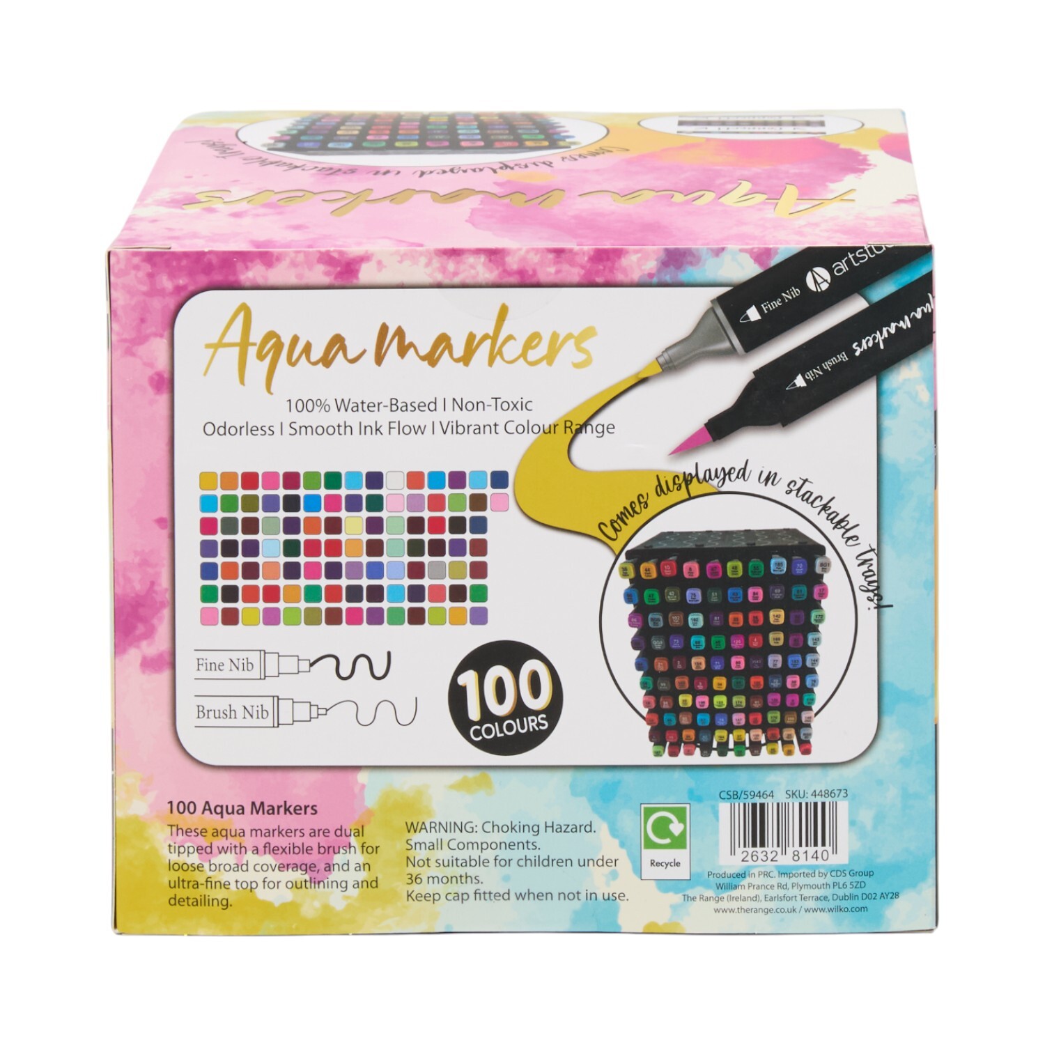 Pack of 100 Aqua Markers with Tray Image 3