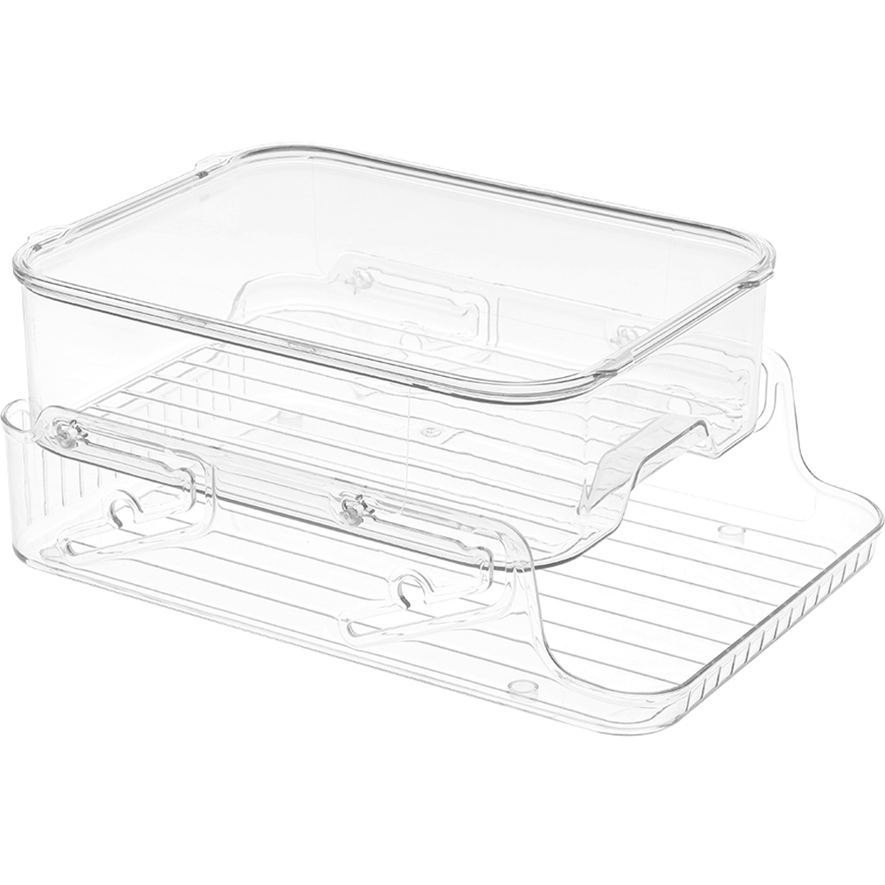 Living and Home Clear Sliding Desktop Storage Organiser Image 1