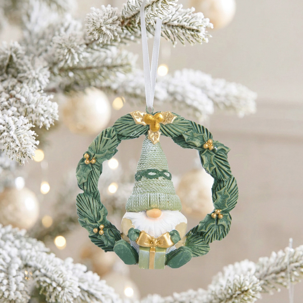 Hanging Christmas Gonk in Wreath Image 2