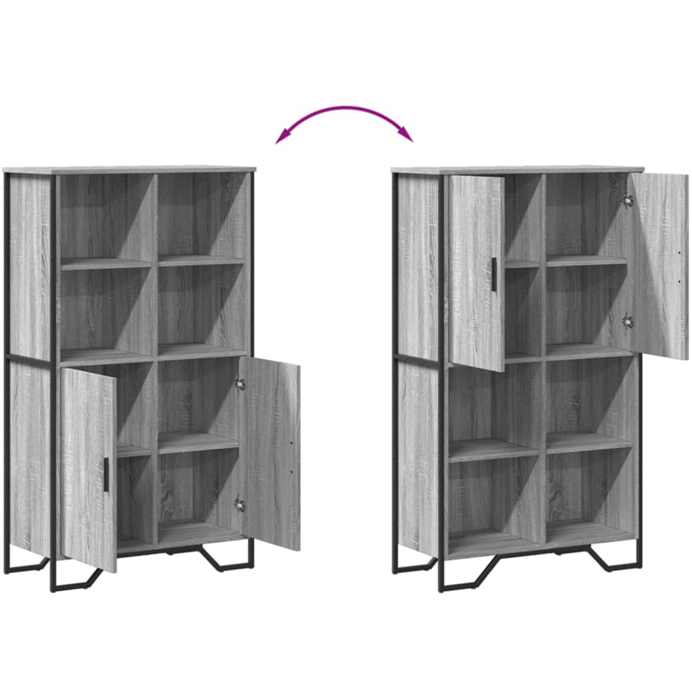 vidaXL 2 Door 4 Shelf Grey Sonoma Highboard Image 9