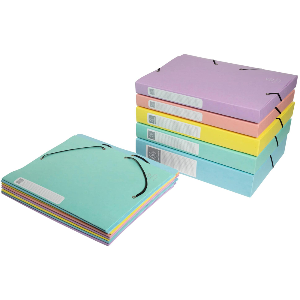 Exacompta Aquarel A4 Assorted Colour 25mm Board Box File 10 Pack Image 7