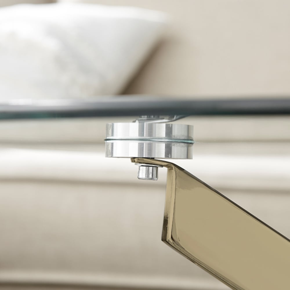 Furniturebox Arona Round Gold Chrome and Glass Coffee Table Image 2