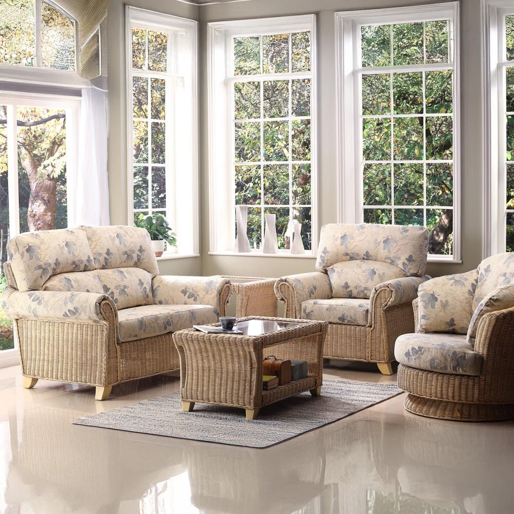 Desser Furniture Clifton 4 Seater Natural Rattan Sofa Set Image 1