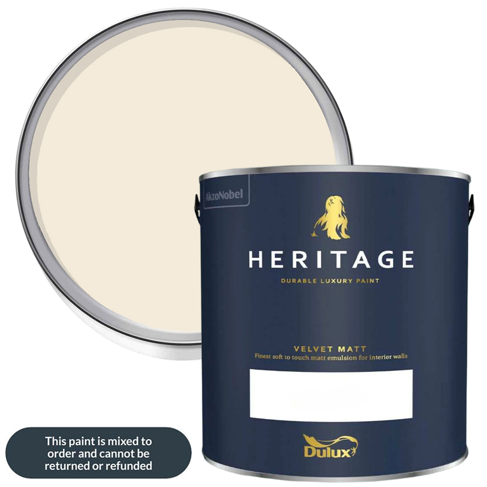 Dulux Heritage Walls and Ceilings Fresh Flour Velvet Matt Emulsion Paint 1L Image 1