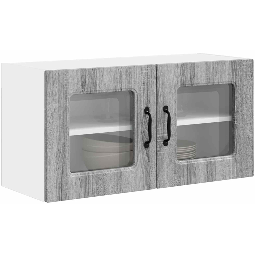 vidaXL Kalmar 2 Door Grey Sonoma Wall Kitchen Cabinet Image 3