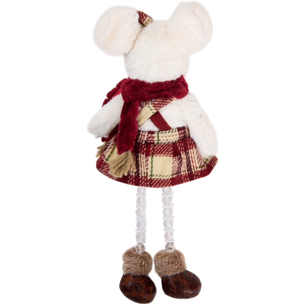 Shelf Sitting Plaid Winter Mouse Decoration Image 5