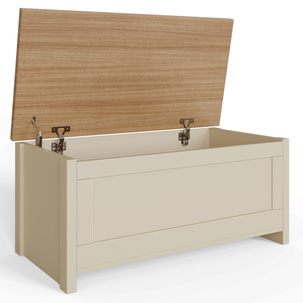 GFW Lancaster Cream Ottoman Storage Bench Image 3