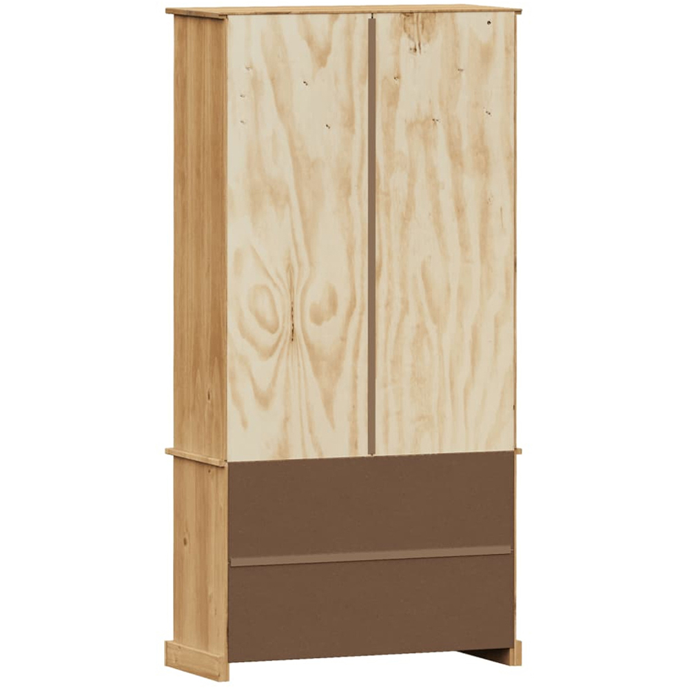 vidaXL 4 Door Brown Glass Display Cabinet Image 6