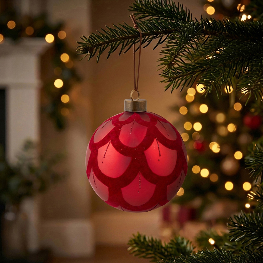 Flocked Pattern Bauble Image 2
